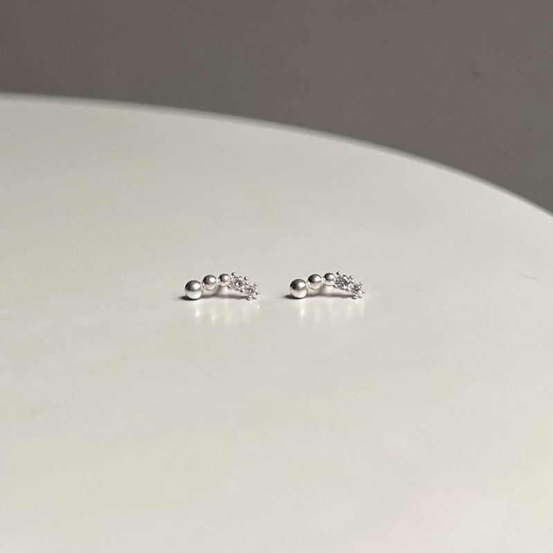 【Moonsee】純銀鎖珠款-小碗豆(單支)