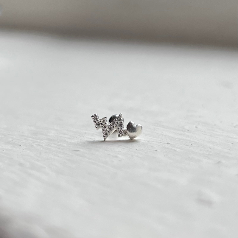 【Moonsee】純銀鎖珠款-心電閃亮(單支)