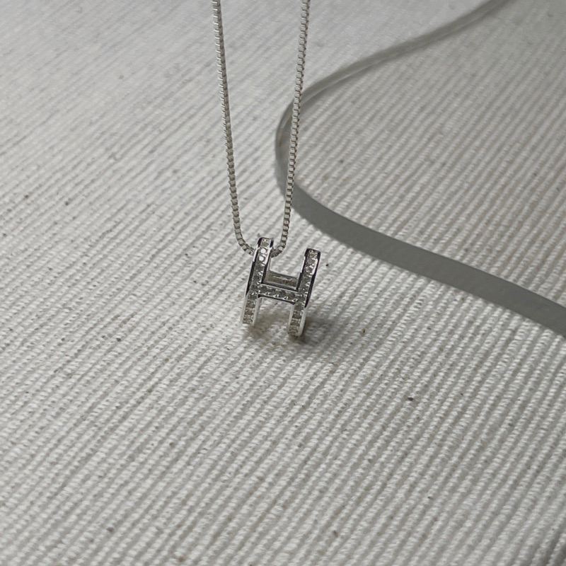 【Moonsee】純銀項鍊-大H鑽