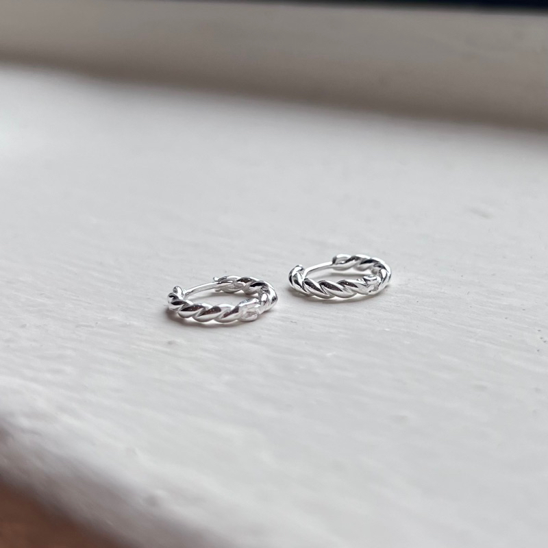 【Moonsee】純銀易扣-百搭麻花捲