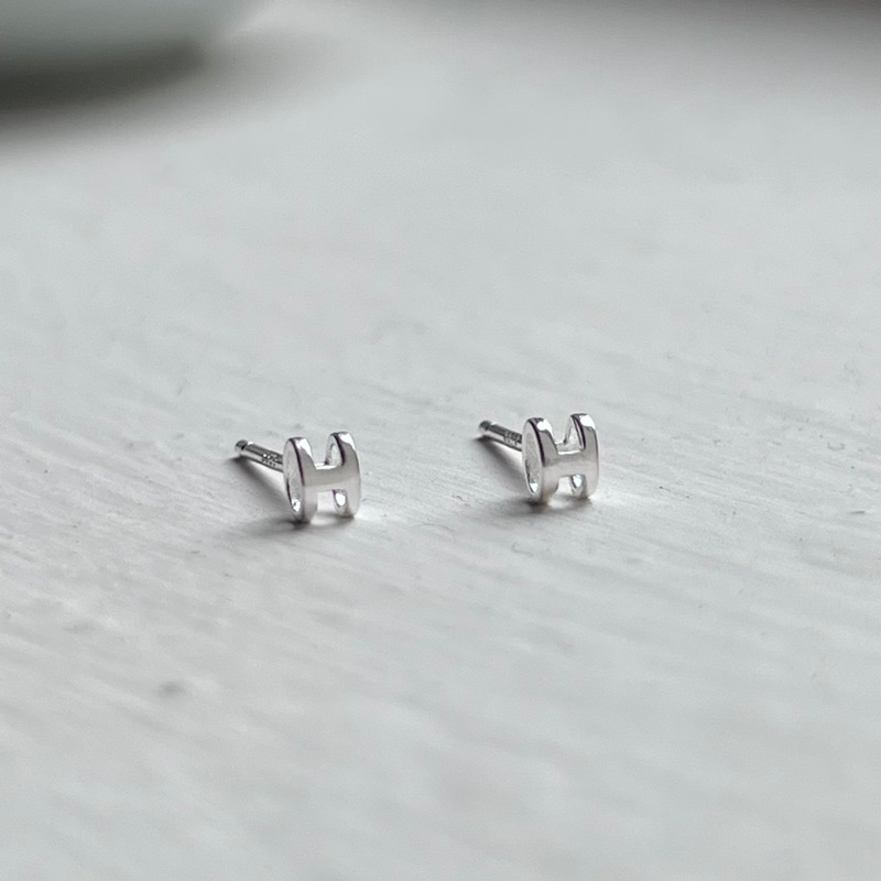 【Moonsee】純銀耳針-素面H字3mm