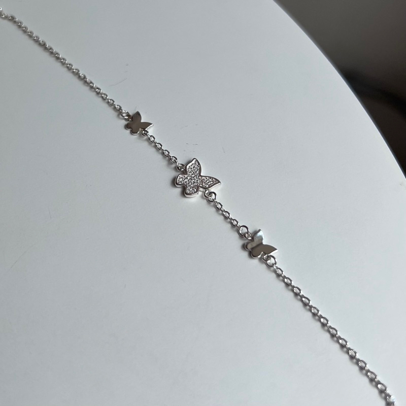 【Moonsee】純銀-3隻蝴蝶手鍊