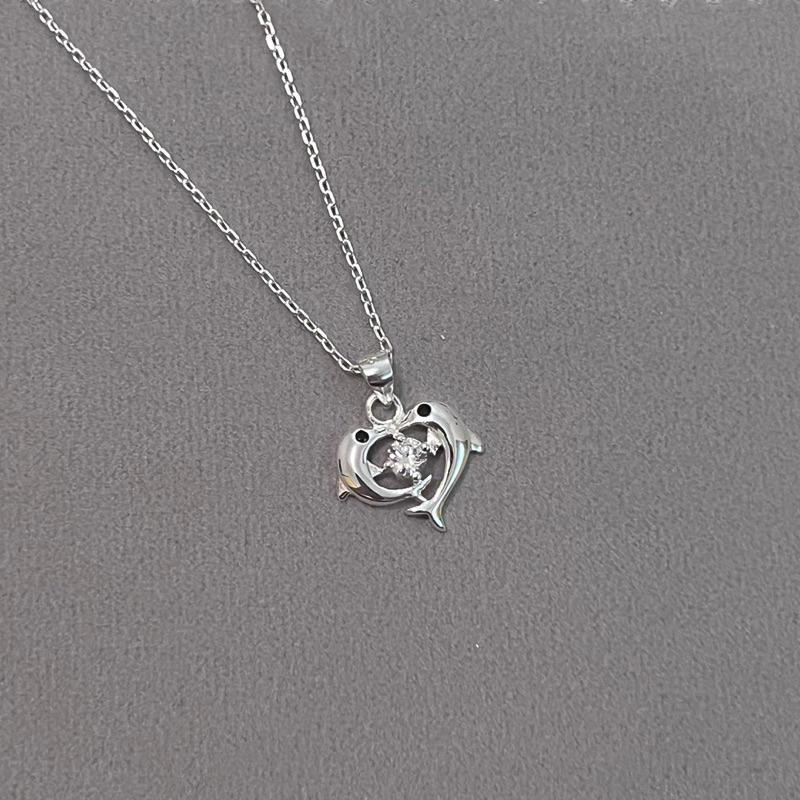 【Moonsee】純銀項鍊-海豚🐬共舞