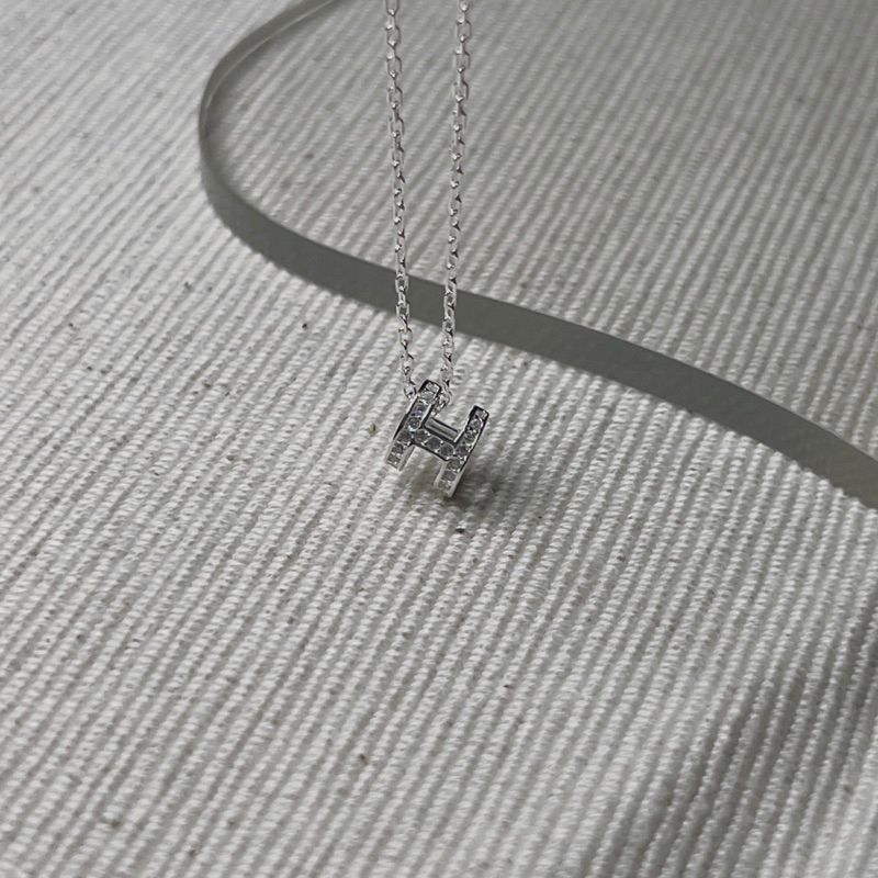 【Moonsee】純銀項鍊-小H鑽