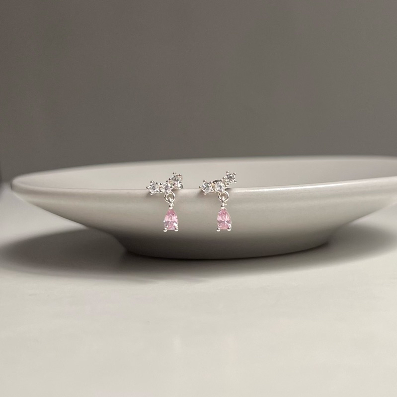 【Moonsee】純銀鎖珠-水滴寶石(單支)