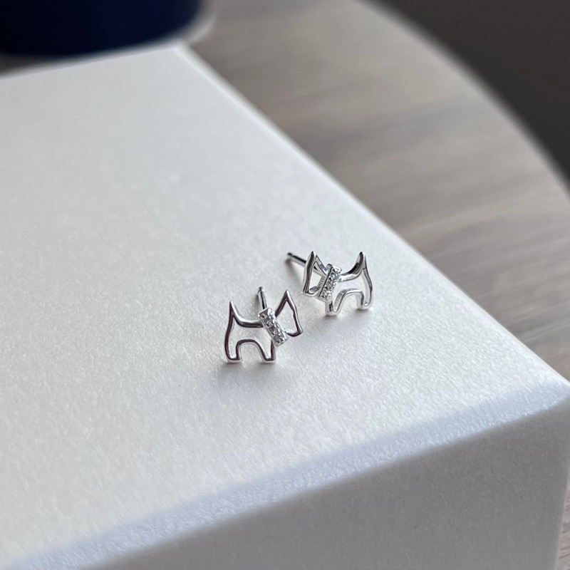 【Moonsee】純銀耳針-蘇格蘭小狗