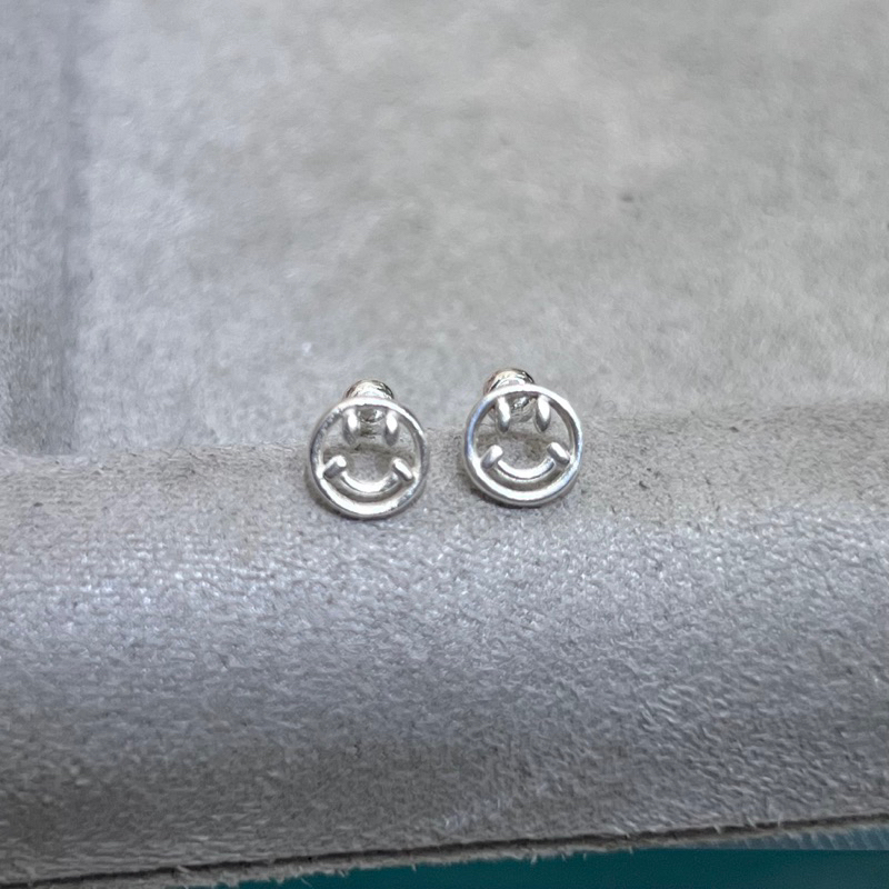 【Moonsee】純銀鎖珠款-簍空微笑(單支)