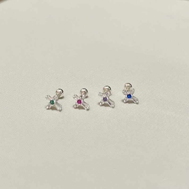 【Moonsee】純銀鎖珠款-十字之心(單支)