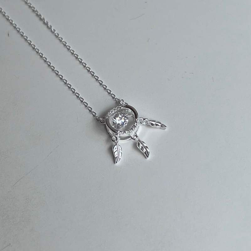 【Moonsee】純銀項鍊-晃晃墜捕夢網 中間的鑽會跟著身體擺動哦🥹