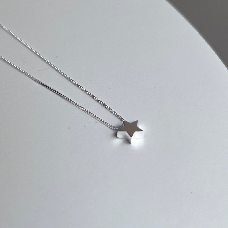 【Moonsee】純銀項鍊-素面星星