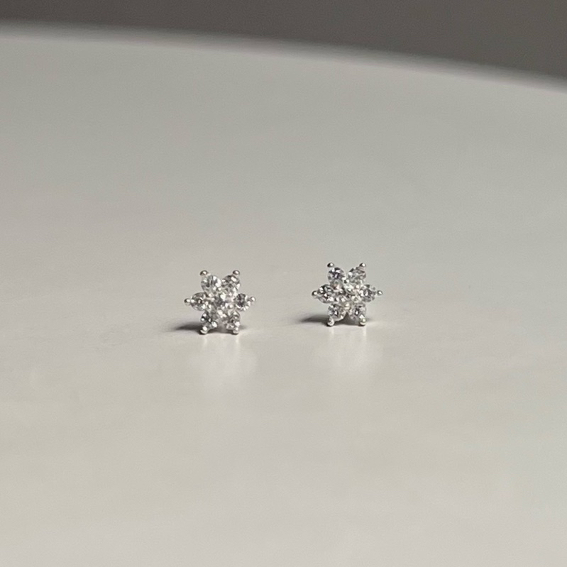 【Moonsee】純銀鎖珠款-六角星鑽(單支)