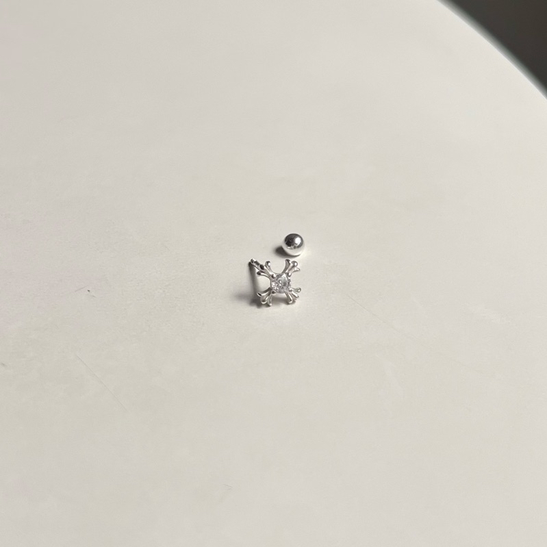 【Moonsee】純銀鎖珠款-十字之鑽(單支)