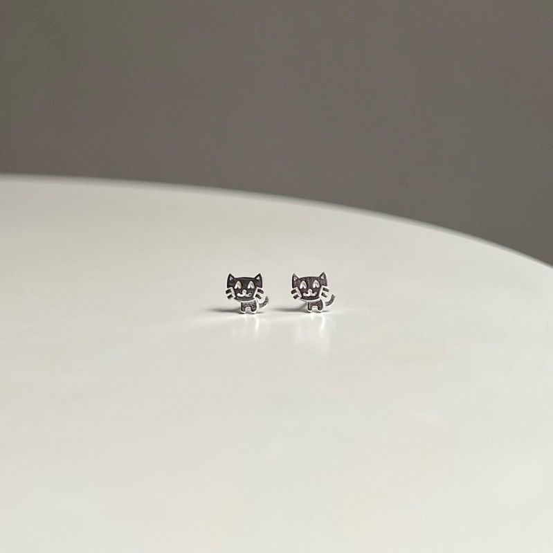 【Moonsee】純銀鎖珠款-小貓咪🐱(單支)