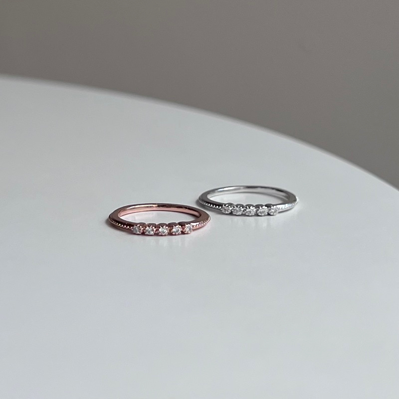 【Moonsee】純銀戒指-小排鑽