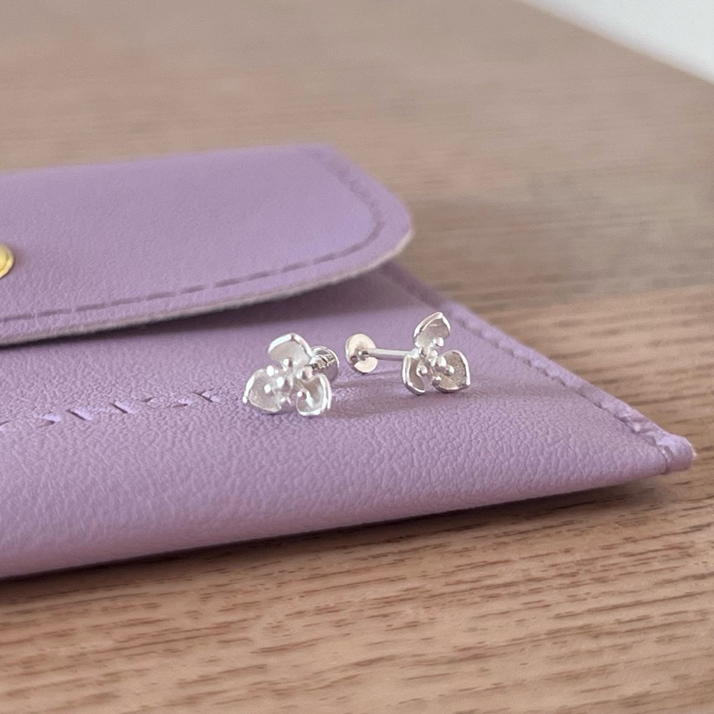 【Moonsee】純銀鎖珠-山茶花朵(單支)