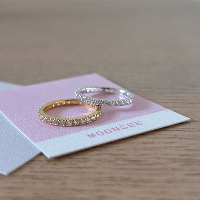 【Moonsee】訂製款✨純銀戒指-經典百搭排鑽