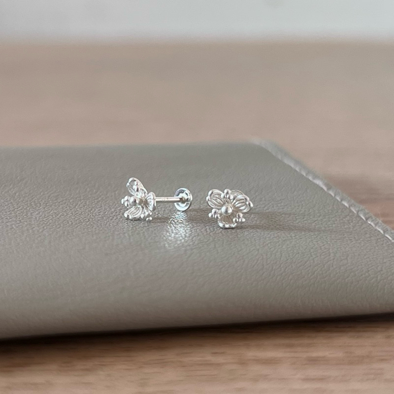 【Moonsee】純銀鎖珠-扶桑花朵(單支)