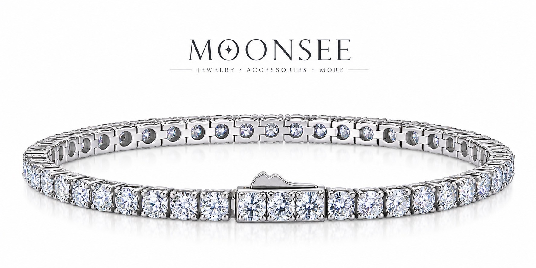 ✦ MOONSEE 訂製款｜經典莫桑滿鑽網球手鏈
