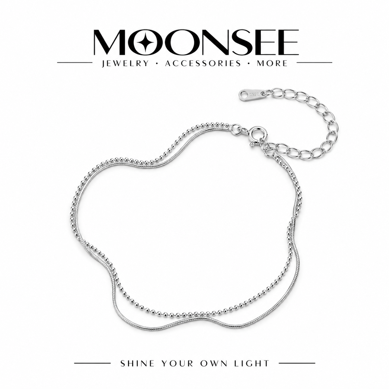 ✦ MOONSEE｜雙層百搭純銀腳鏈